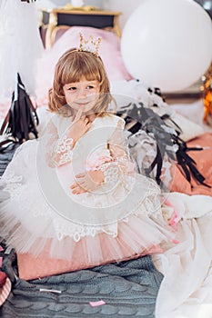 Beautiful little girl celebrating birthday party