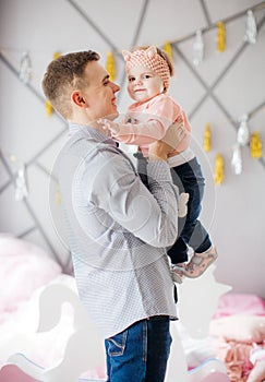 Beautiful little girl celebrating birthday party with