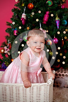 Beautiful little girl at Christmas