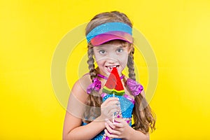 Beautiful little girl with large Lollipop