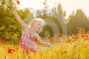 Beautiful little girl on a meadow
