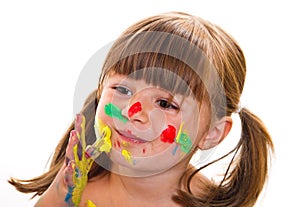 Beautiful little girl with painted face