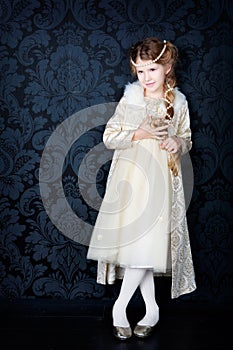 Beautiful little girl in princess dress