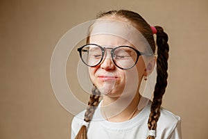 Beautiful little girl wearing glasses