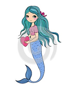 Beautiful little mermaid. Siren. Sea theme.