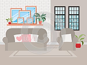 Beautiful living room house scene