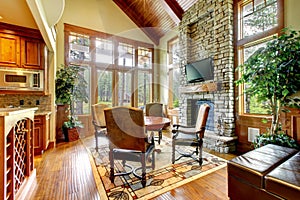 Beautiful living room with large Tv.