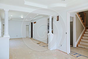 Beautiful Living room new home construction interior drywall and finish details