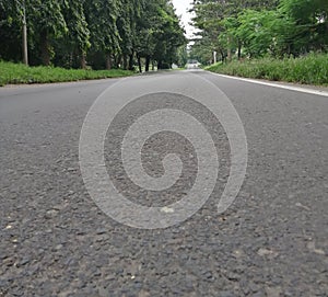 Beautiful long straight road photo