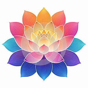 Beautiful lotus flower isolated on white background. Vector illustration.