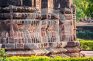 Beautiful lotus like carvings in Konark Sun Temple, Orissa, India. UNESCO Heritage