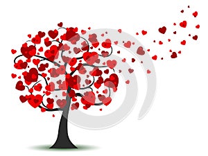 Beautiful love tree with flying hearts Ã¢â¬â vector