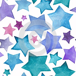 Beautiful lovely cute wonderful graphic bright artistic blue purple stars pattern watercolor