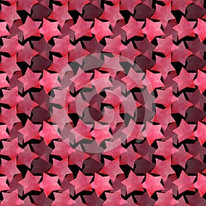 Beautiful lovely cute wonderful graphic bright artistic transparent red pink stars on black background pattern watercolor