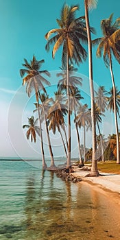 Beautiful lush tropical palm trees against blue sky 1690445536094 1