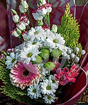 Beautiful luxurious festive, well-designed bouquet of flowers