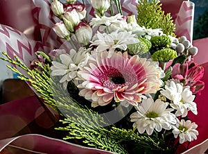 beautiful luxurious festive, well-designed bouquet of flowers