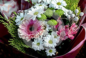 Beautiful luxurious festive, well-designed bouquet of flowers