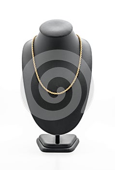 beautiful and luxury necklace on jewelry stand neck