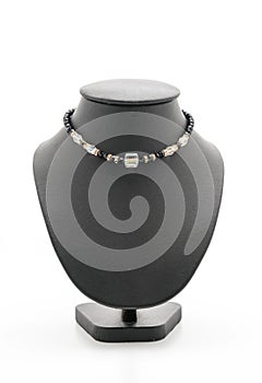 beautiful and luxury necklace with jewelry stand neck