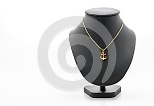 beautiful and luxury necklace on jewelry stand neck