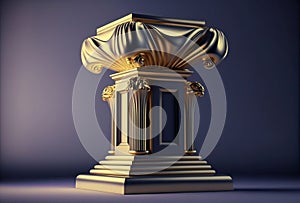 Beautiful luxury pedestal champion cup, digital illustration painting, sports