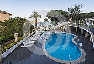 Beautiful luxury swimming pool in an hotel resort