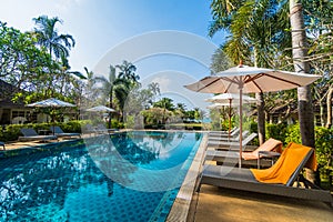 Beautiful luxury swimming pool in hotel resort