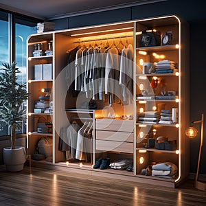 beautiful luxury wardroom generated by AI tool photo