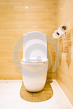 Beautiful luxury white toilet seat and bowl