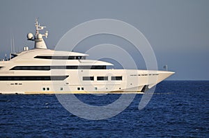 The beautiful Luxury yacht in open sea