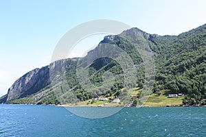 BEautiful Lysefjord Fjord in Norway from ferryboat