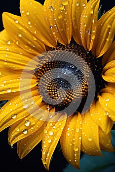 Beautiful macro photo of sunflower