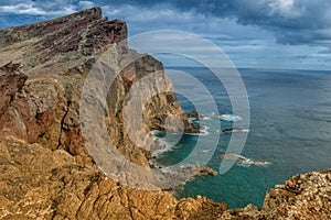 Beautiful Madeira rocky coastline, eastern cape