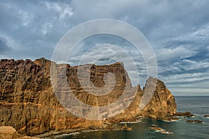 Beautiful Madeira rocky coastline, eastern cape