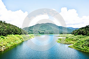 Beautiful Mae kuang Udom Thara dam background in Chiang mai, Thailand background