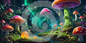 Beautiful Magic fantasy colorfull Mushrooms Jelly Blobs Gummies - Ai illustration