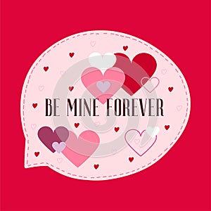 Beautiful magic Valentine\'s day speech bubbles with lovely quotes for lovers