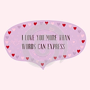Beautiful magic Valentine\'s day speech bubbles with lovely quotes for lovers