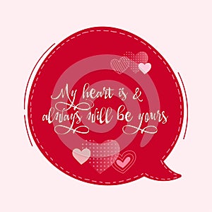 Beautiful magic Valentine\'s day speech bubbles with lovely quotes for lovers