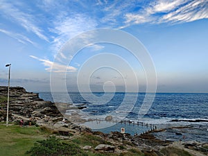 Beautiful Mahon rock tidal pool near Maroubra, Sydney.