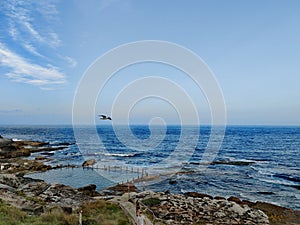 Beautiful Mahon rock tidal pool near Maroubra, Sydney.