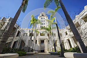 Beautiful main building of Beverly Hills city hall