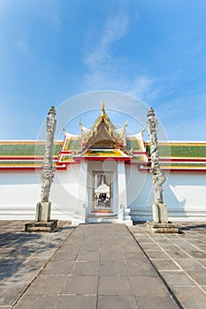 Beautiful main door of roonratchawararam temple,Thailand