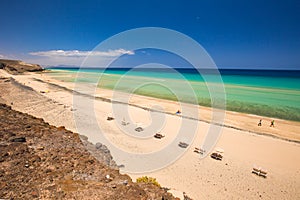 Beautiful Mal Nobre sandy beach, Jandia, Fuerteventura, Canary Islands, Spain