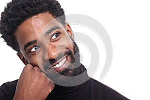 Beautiful man in front of a white background