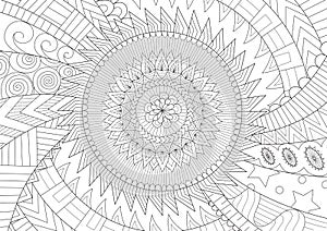 Beautiful mandala for background and coloring book, coloring page or colouring picture. Vector illustration