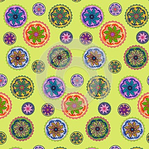 Beautiful Mandala Pattern Illustration With Surface Pattern Design