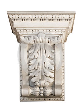 Beautiful marble architectonic decoration with floral elements