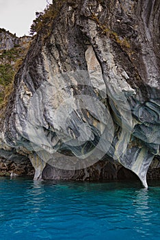 Beautiful marble caves in Patagonia, Chile.